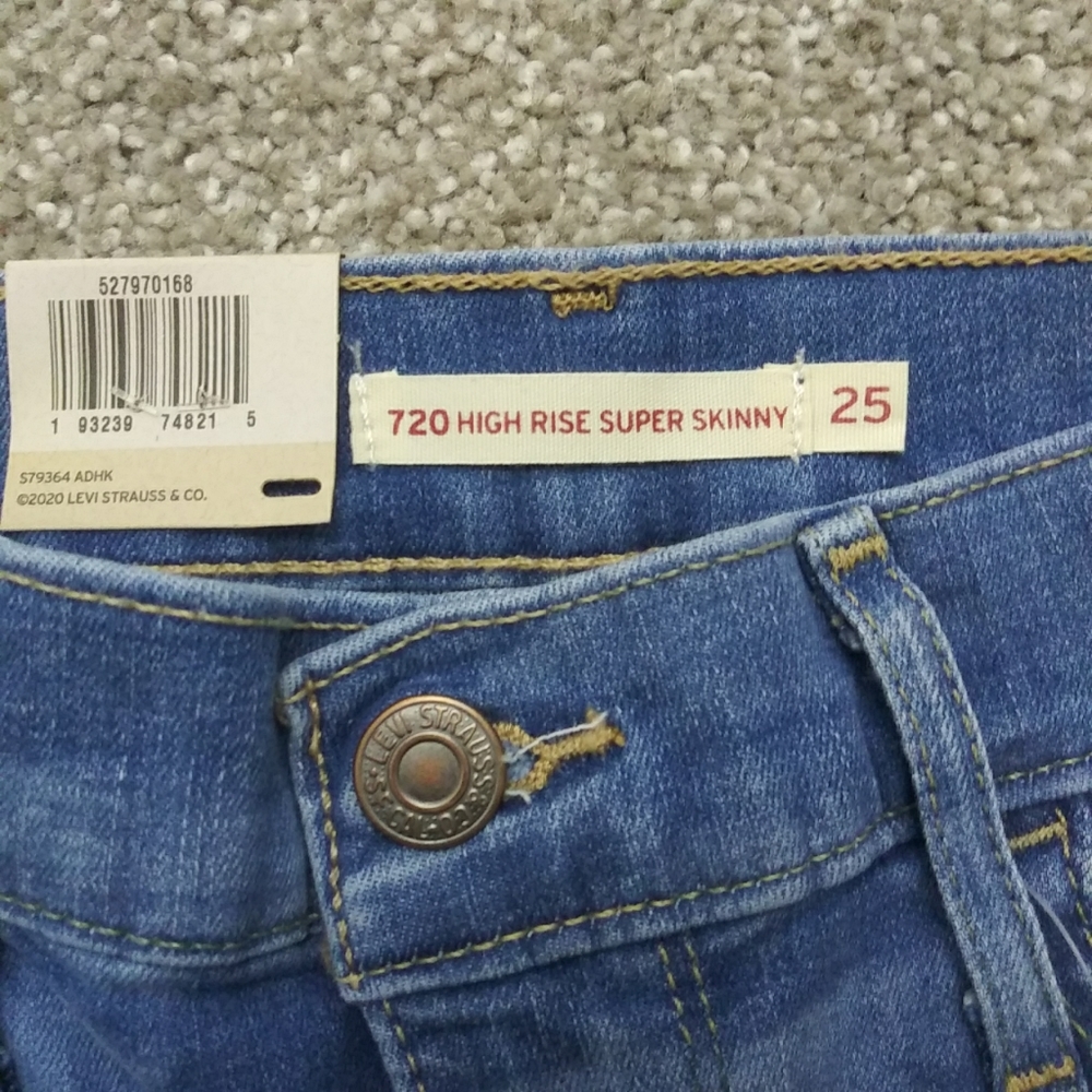 NWT Sz 0 Levi's 720 High Rise Super Skinny Jeans - Picture 9 of 13